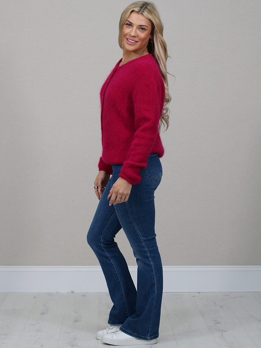 Italian Solid Knit Crop Cardigan