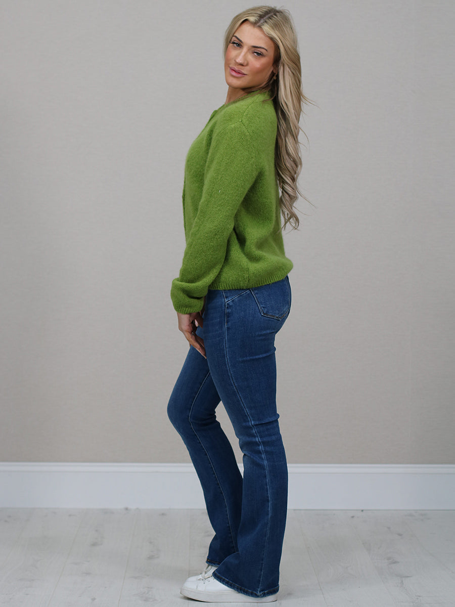Italian Solid Knit Crop Cardigan