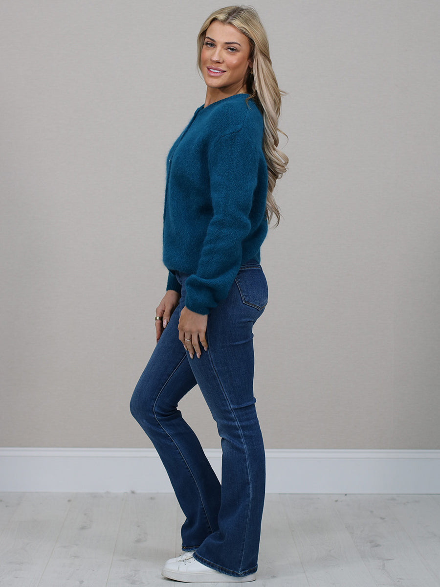 Italian Solid Knit Crop Cardigan