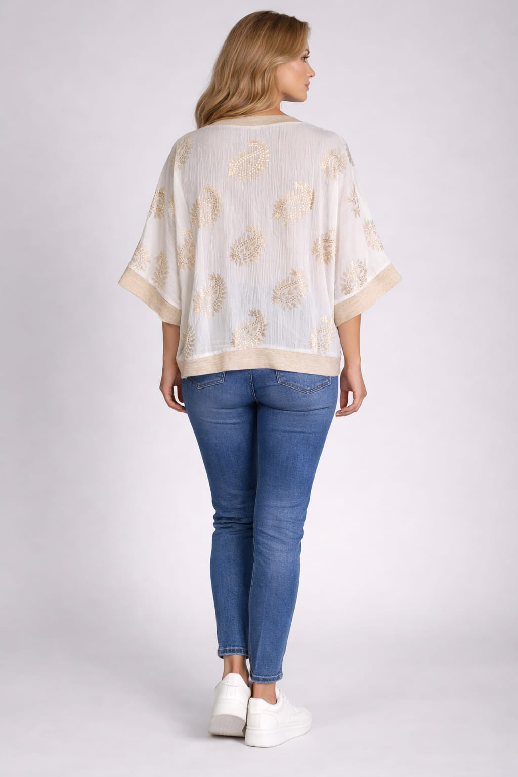 Front Button Paisley Print Crop Jacket