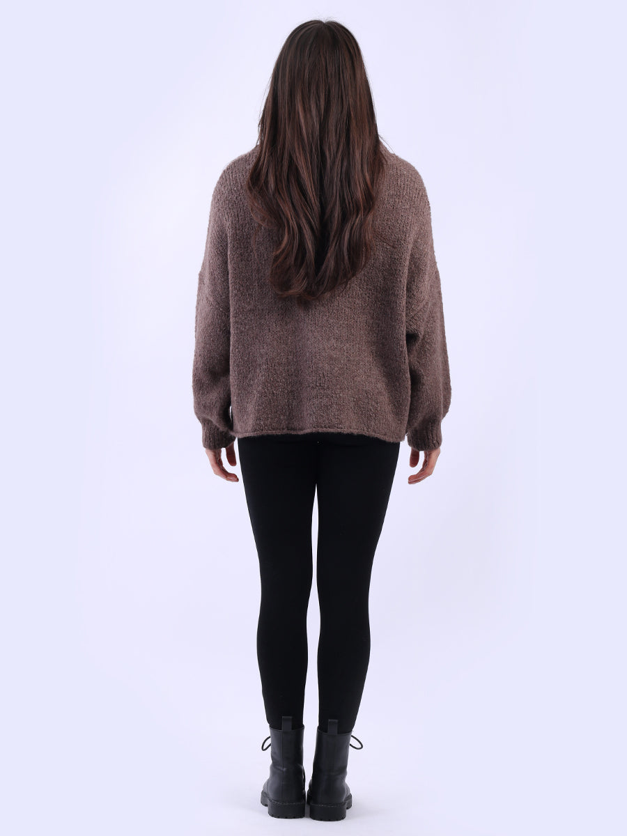 Wool Knit Xmas Tree Crop Jumper