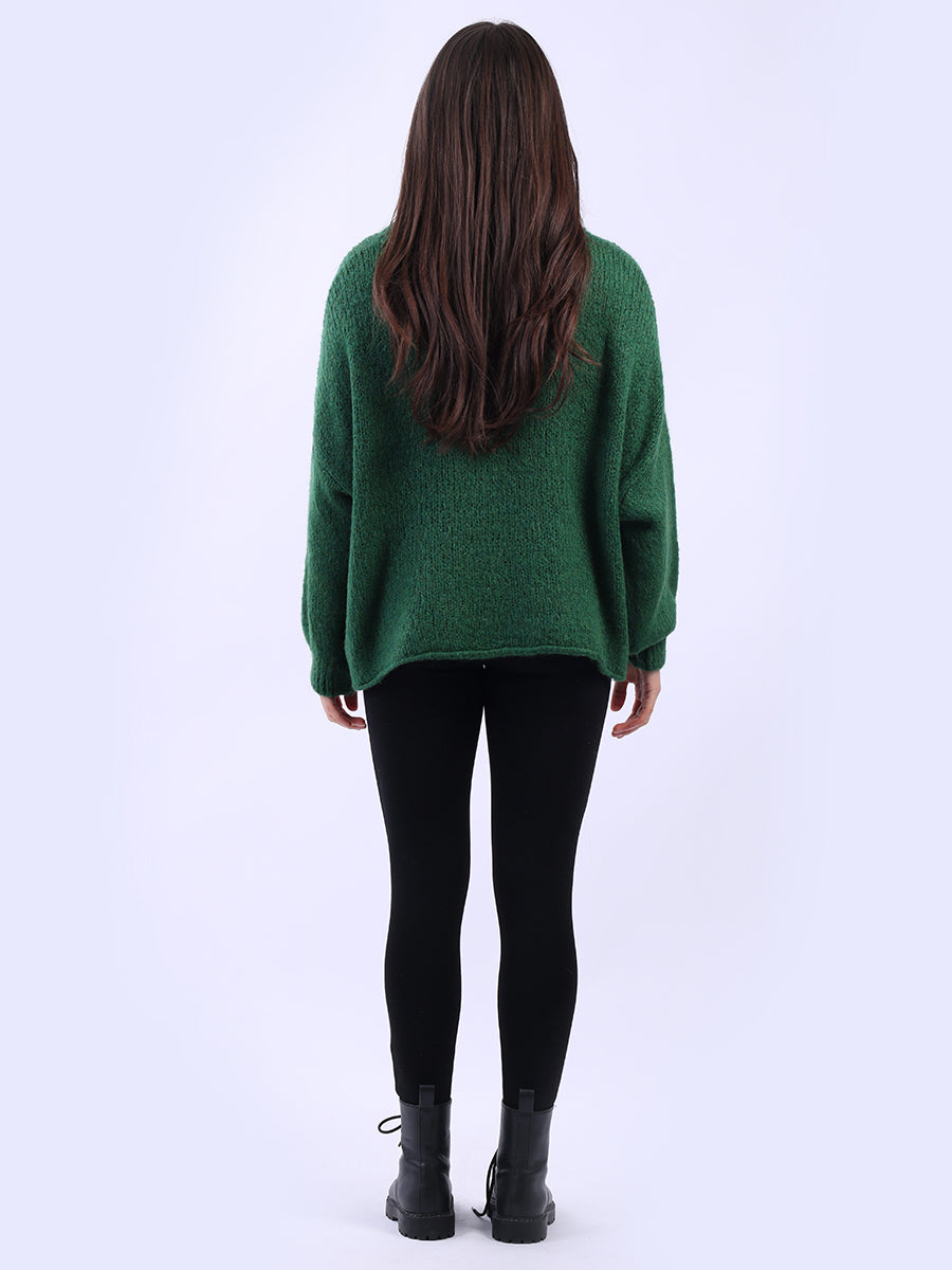 Wool Knit Xmas Tree Crop Jumper