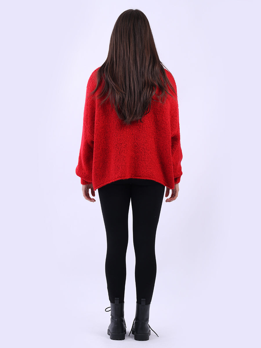 Wool Knit Xmas Tree Crop Jumper