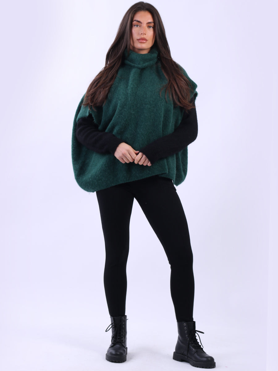 Cowl Neck Batwing Wool Knit Jumper