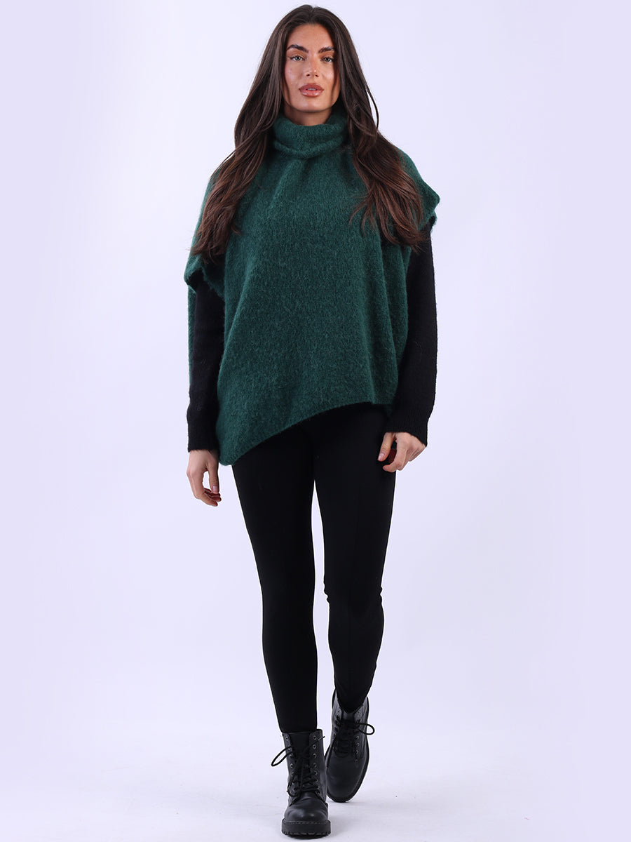 Cowl Neck Batwing Wool Knit Jumper