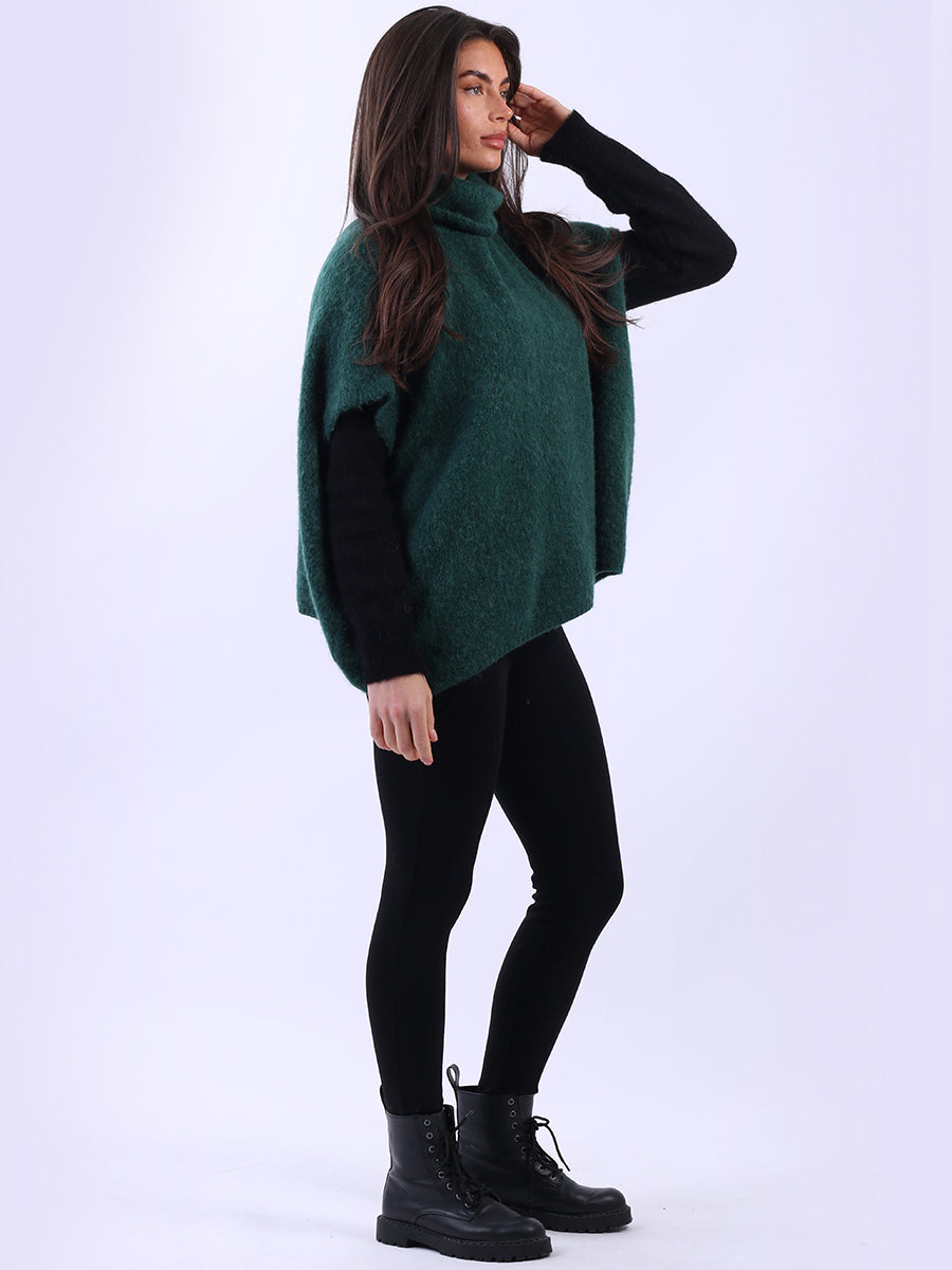 Cowl Neck Batwing Wool Knit Jumper