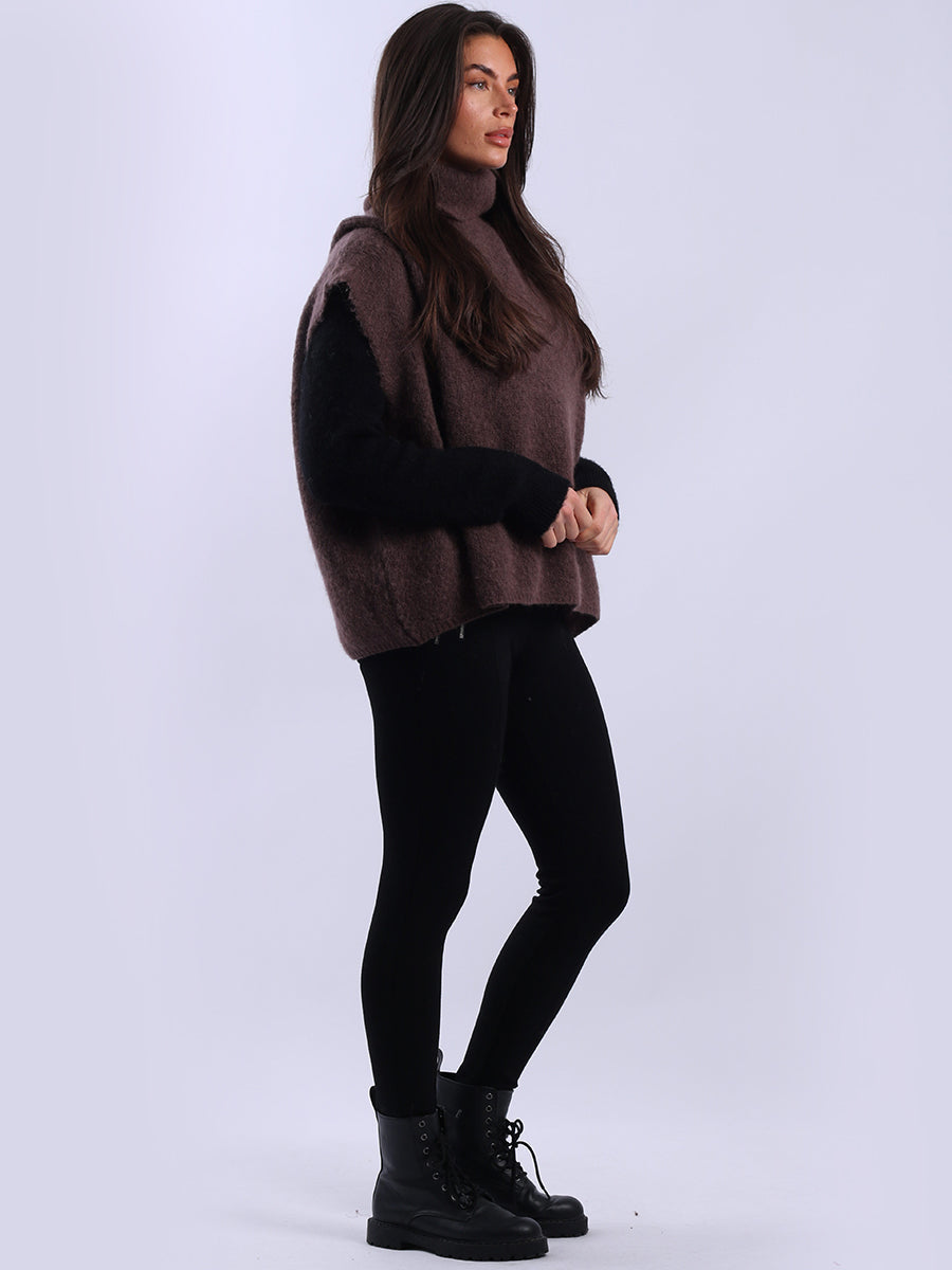 Cowl Neck Batwing Wool Knit Jumper