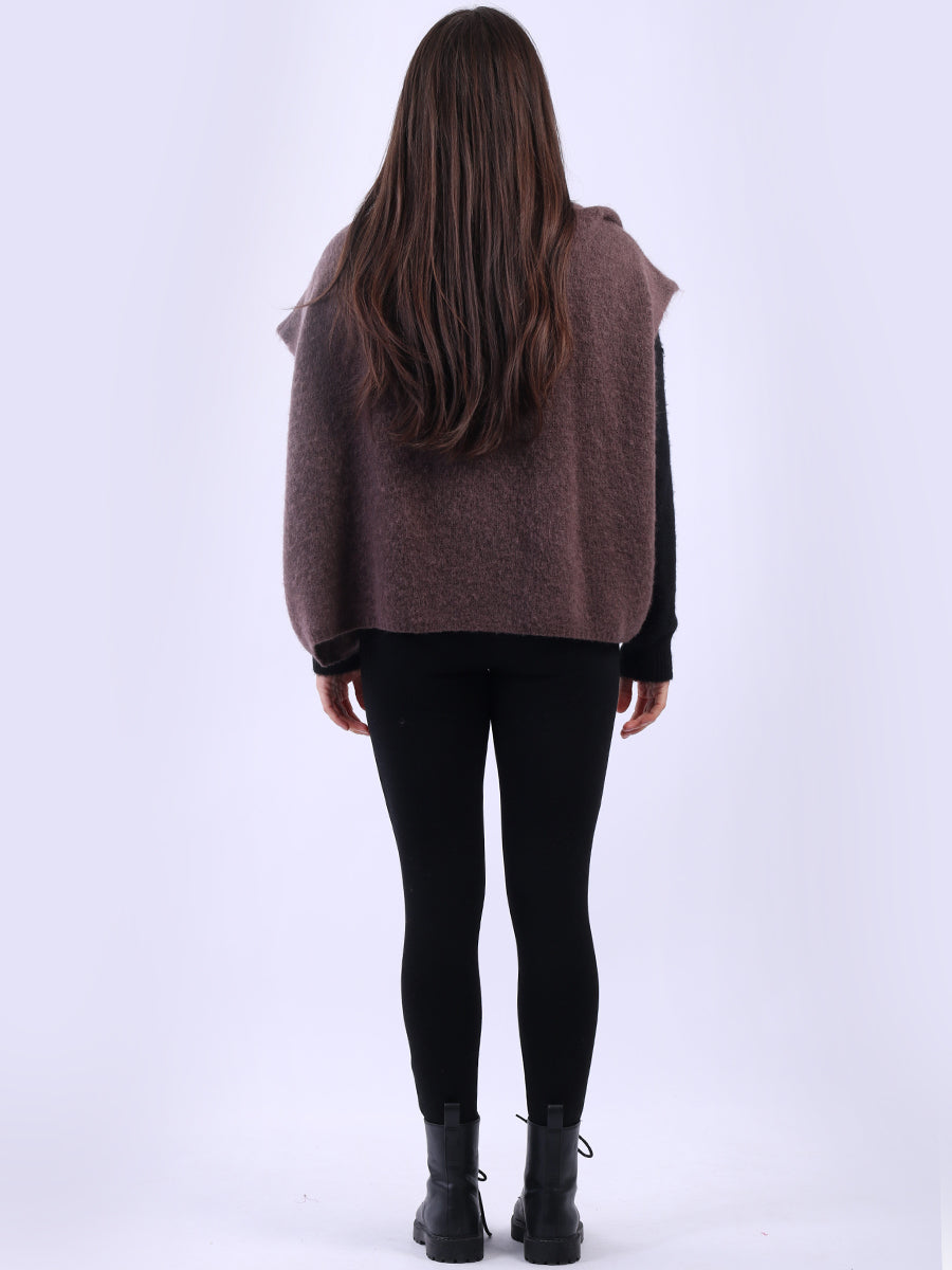 Cowl Neck Batwing Wool Knit Jumper