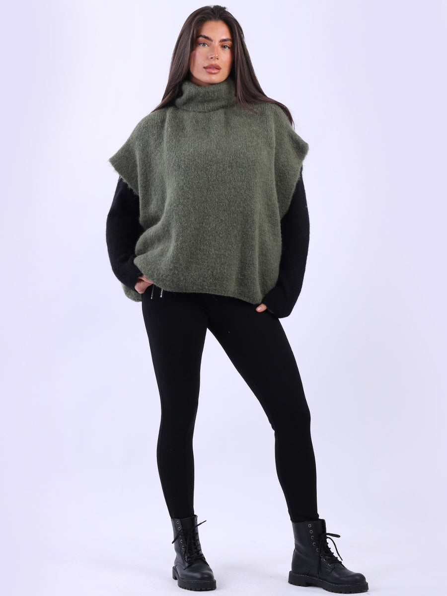 Cowl Neck Batwing Wool Knit Jumper