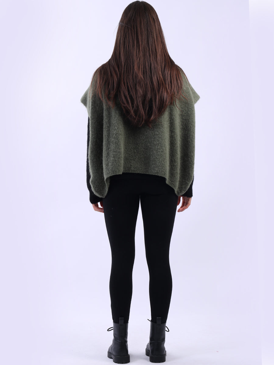 Cowl Neck Batwing Wool Knit Jumper