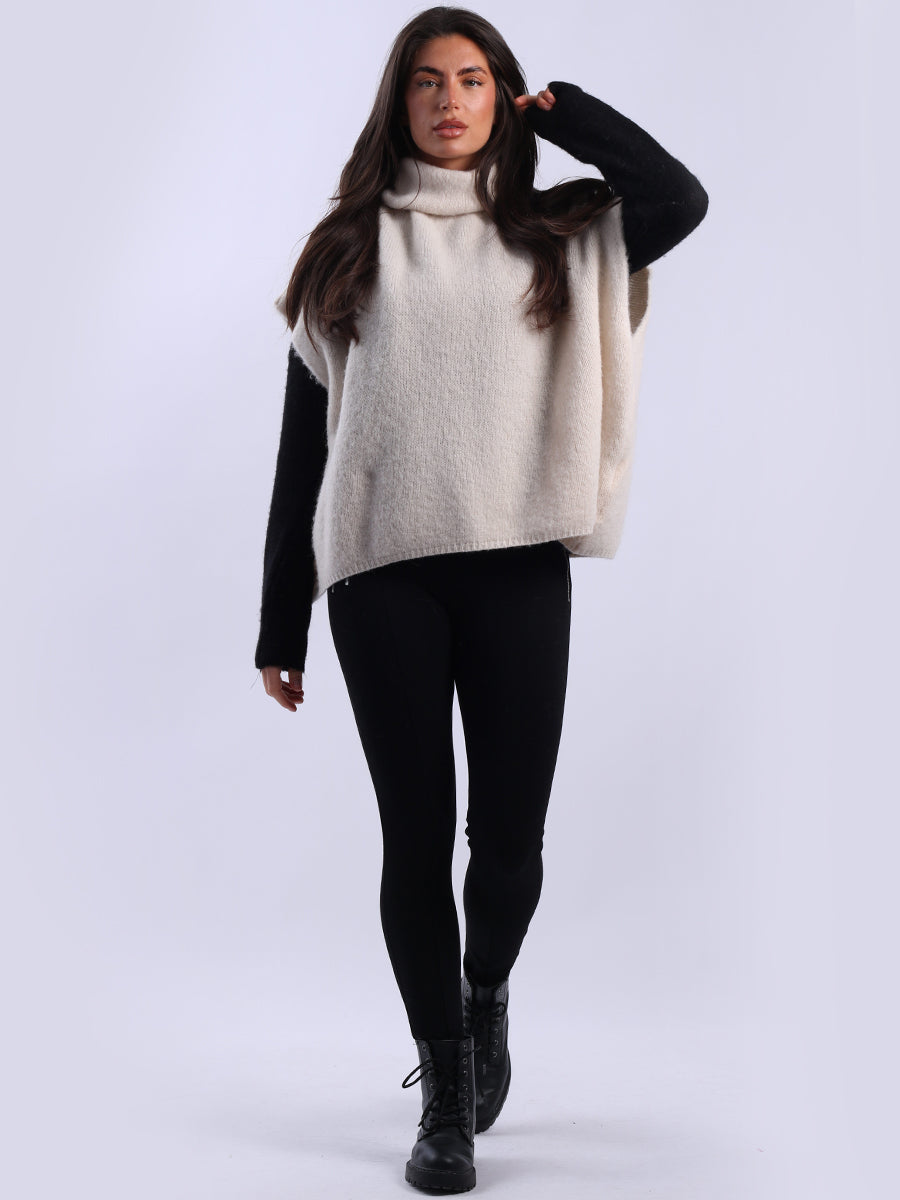 Cowl Neck Batwing Wool Knit Jumper