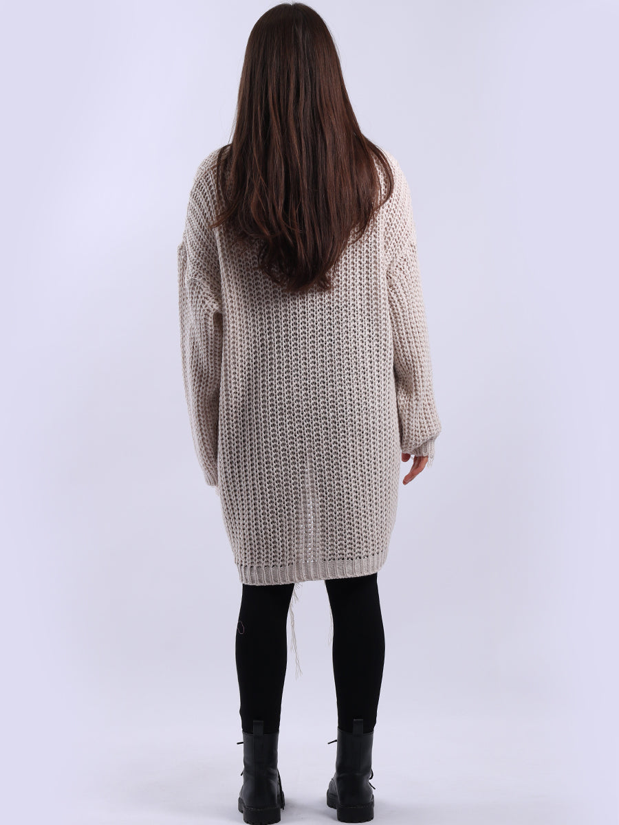 Women Loongline Fringe Chunky Knit Jumper