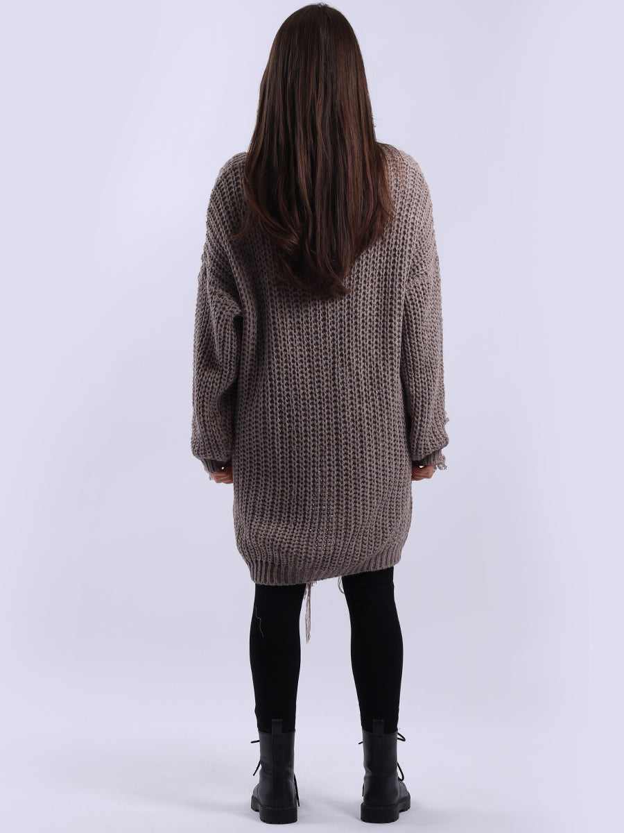 Women Loongline Fringe Chunky Knit Jumper