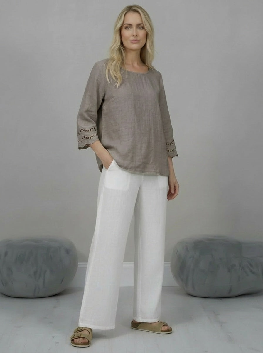 Linen Crop Top Mocha