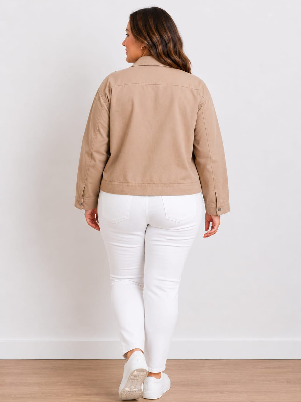 Made In Italy Button Down Solid Cotton Jacket