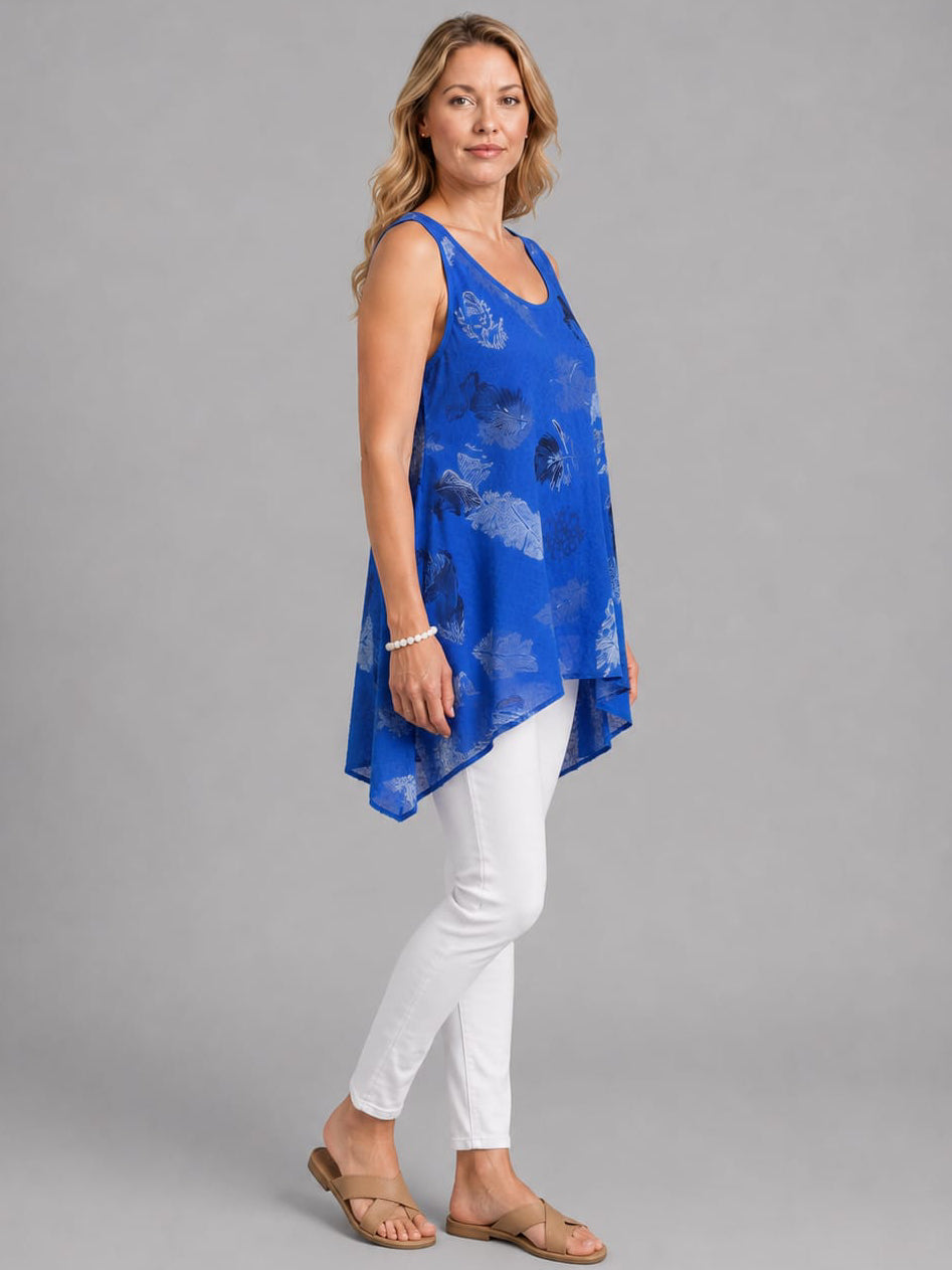 Italian Printed Cotton Vest Tunic Top