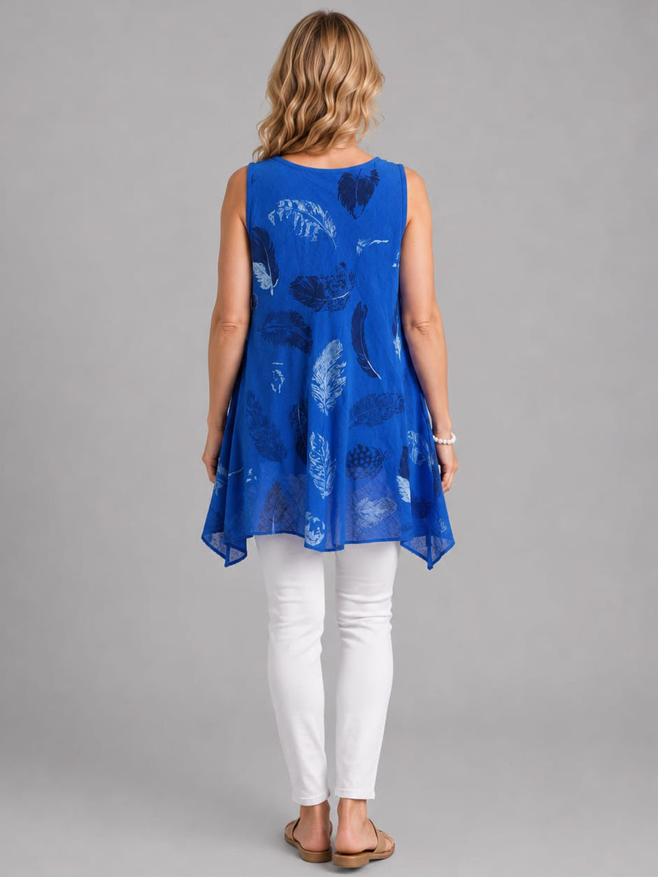 Italian Printed Cotton Vest Tunic Top