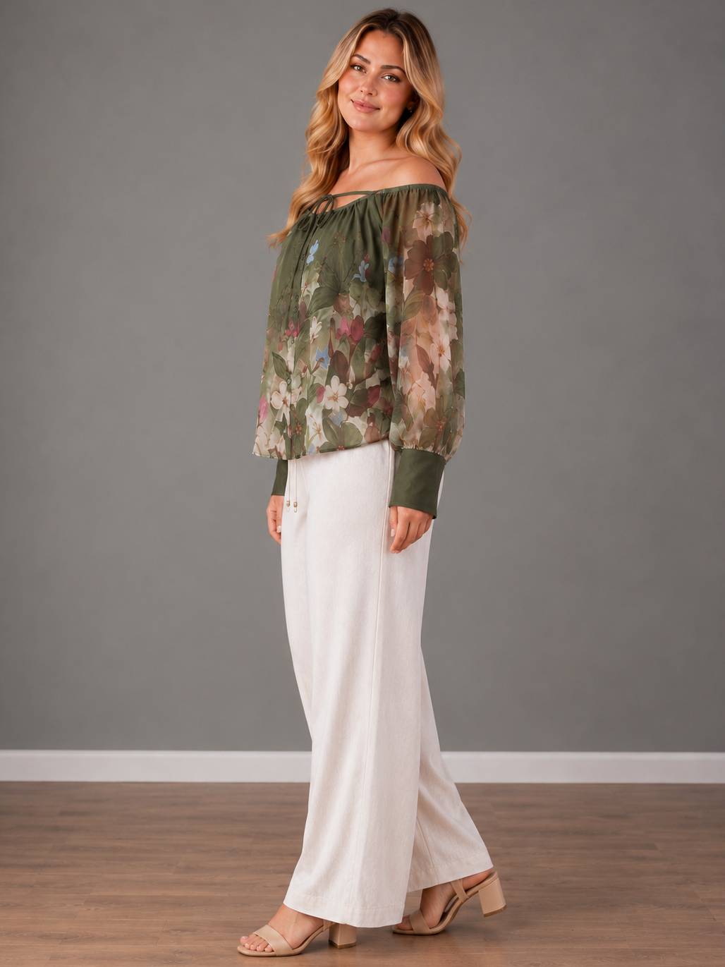 Plus Size Women Off Shoulder Flora Top
