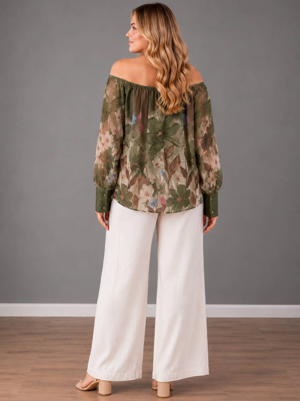 Plus Size Women Off Shoulder Flora Top