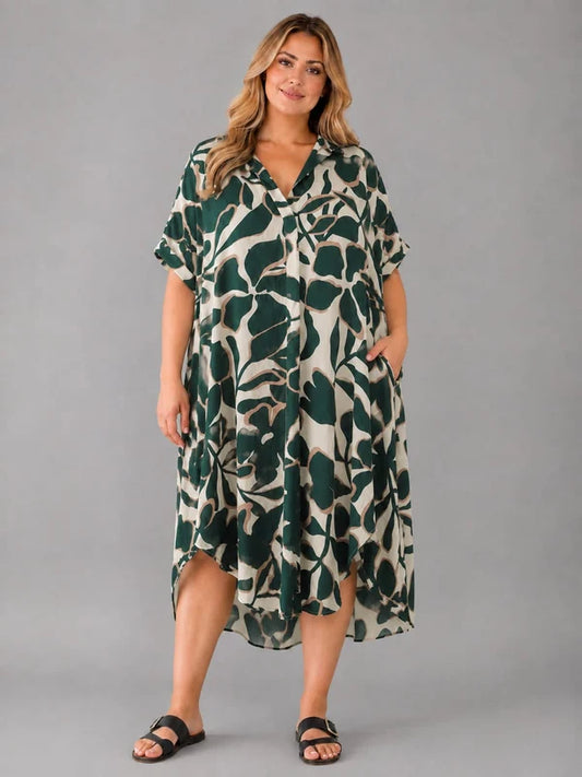 Ladies Lagenlook Oversized Floral Dress