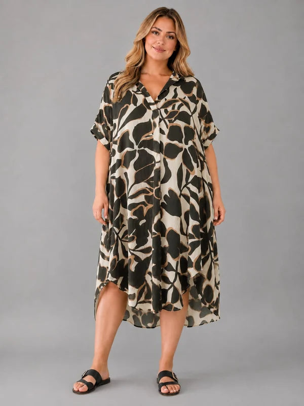 Ladies Lagenlook Oversized Floral Dress