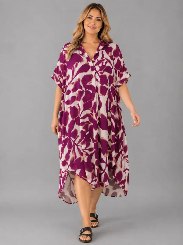 Ladies Lagenlook Oversized Floral Dress