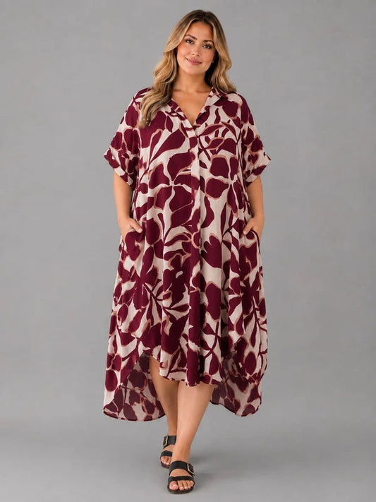 Ladies Lagenlook Oversized Floral Dress