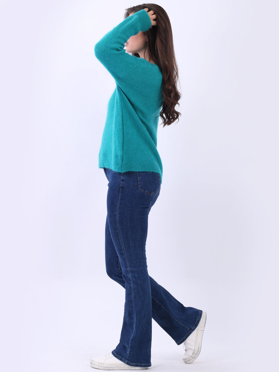 Plain Knitted Crop Boxy Jumper