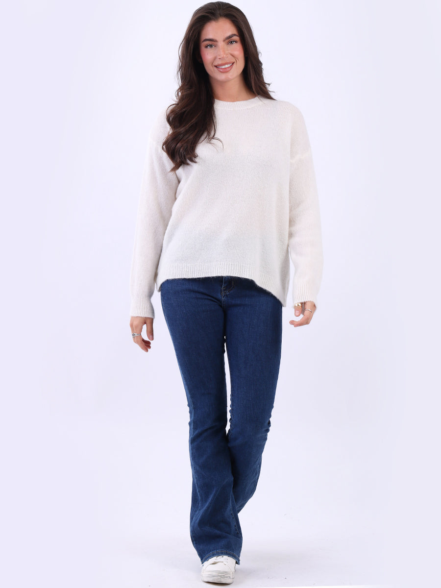 Plain Knitted Crop Boxy Jumper