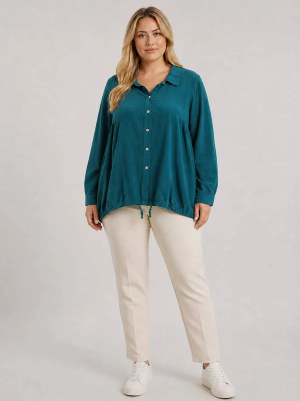 Solid Cotton Corduroy Oversized Shirt