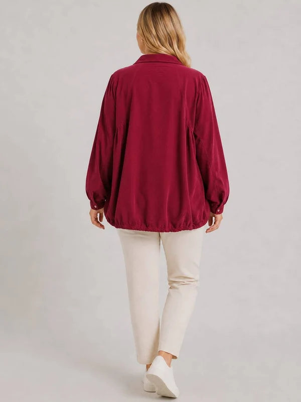 Solid Cotton Corduroy Oversized Shirt