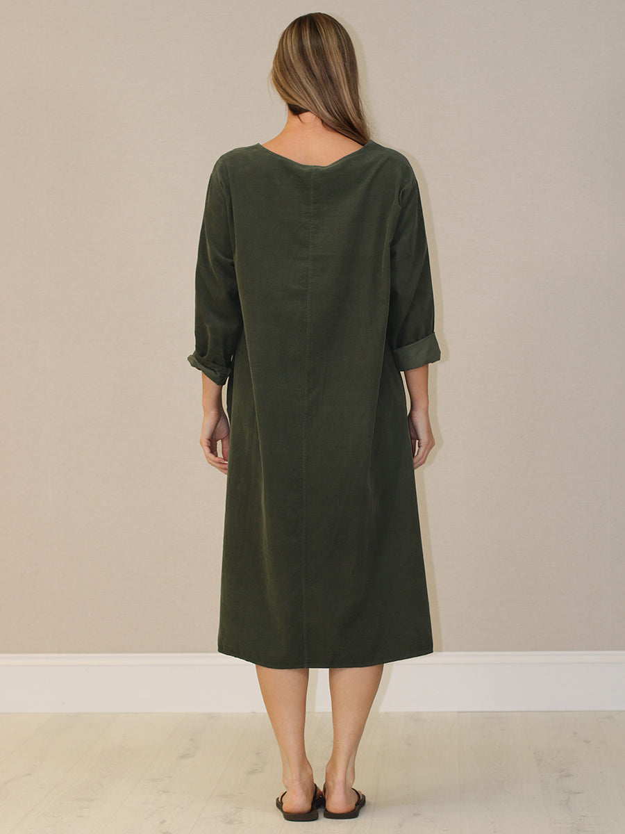 Cotton Corduroy Plus Size Lagenlook Dress