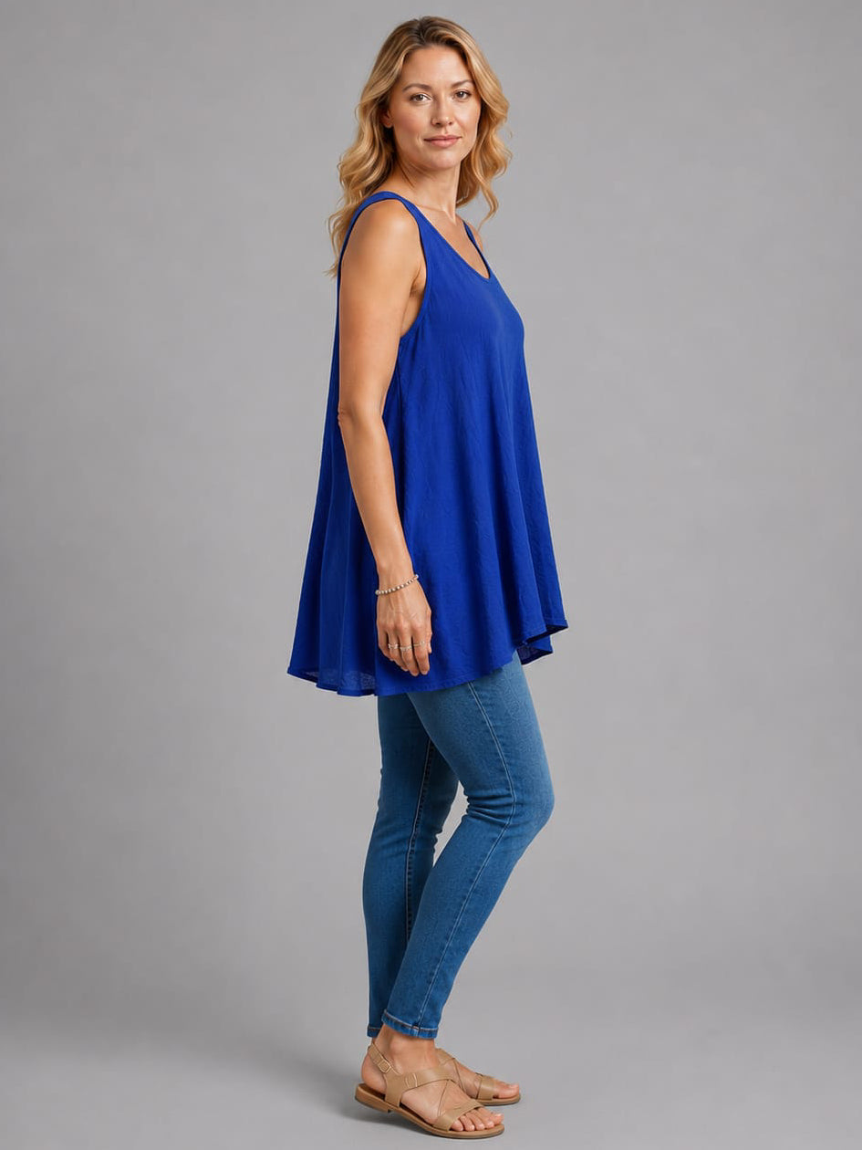 Women Plain Sleeveless Cotton Tank Top