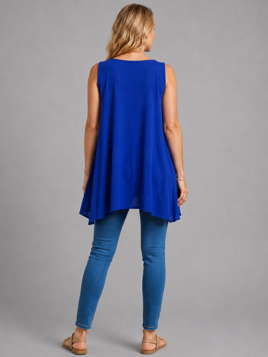 Women Plain Sleeveless Cotton Tank Top