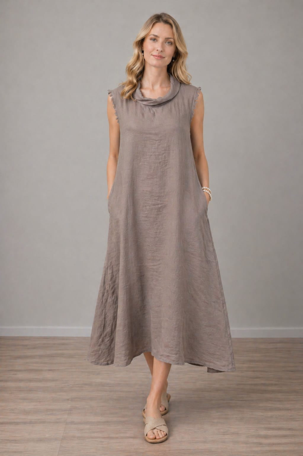 Linen Tank Dress Mocha