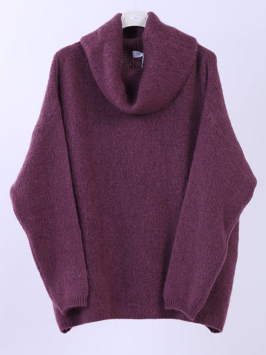 Ladies Crop Boxy Woolen Knit Jumper