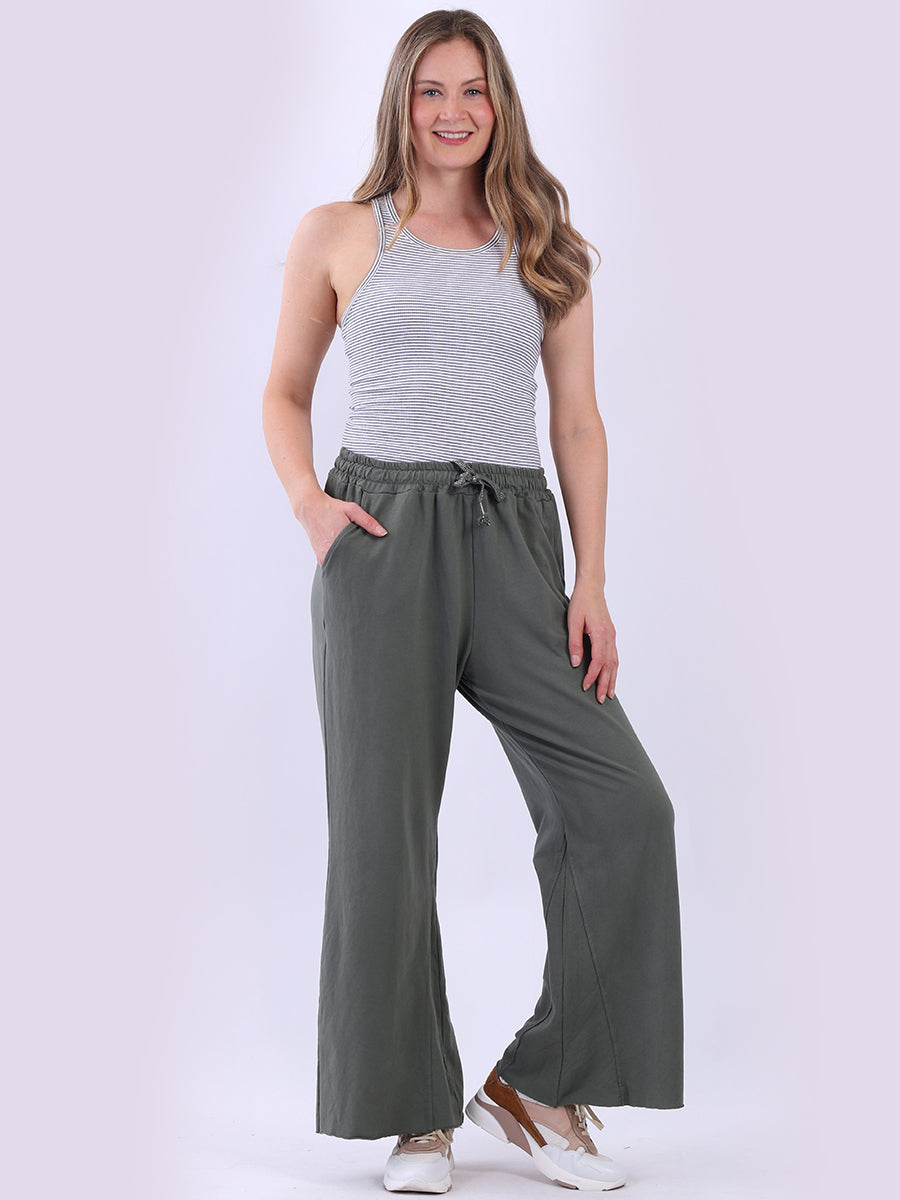 Wide Legs Women Cotton Trouser