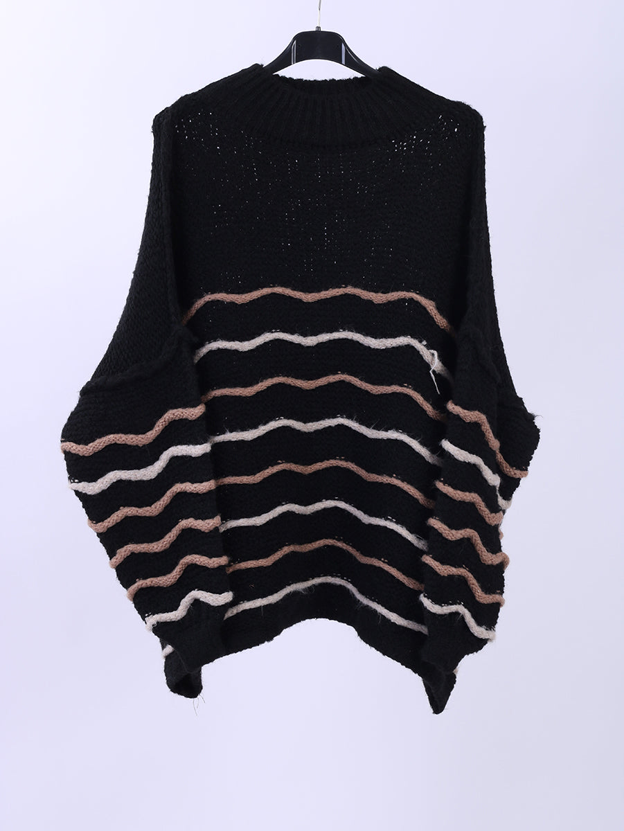 Multi Stripes Knitted Wooly Jumper