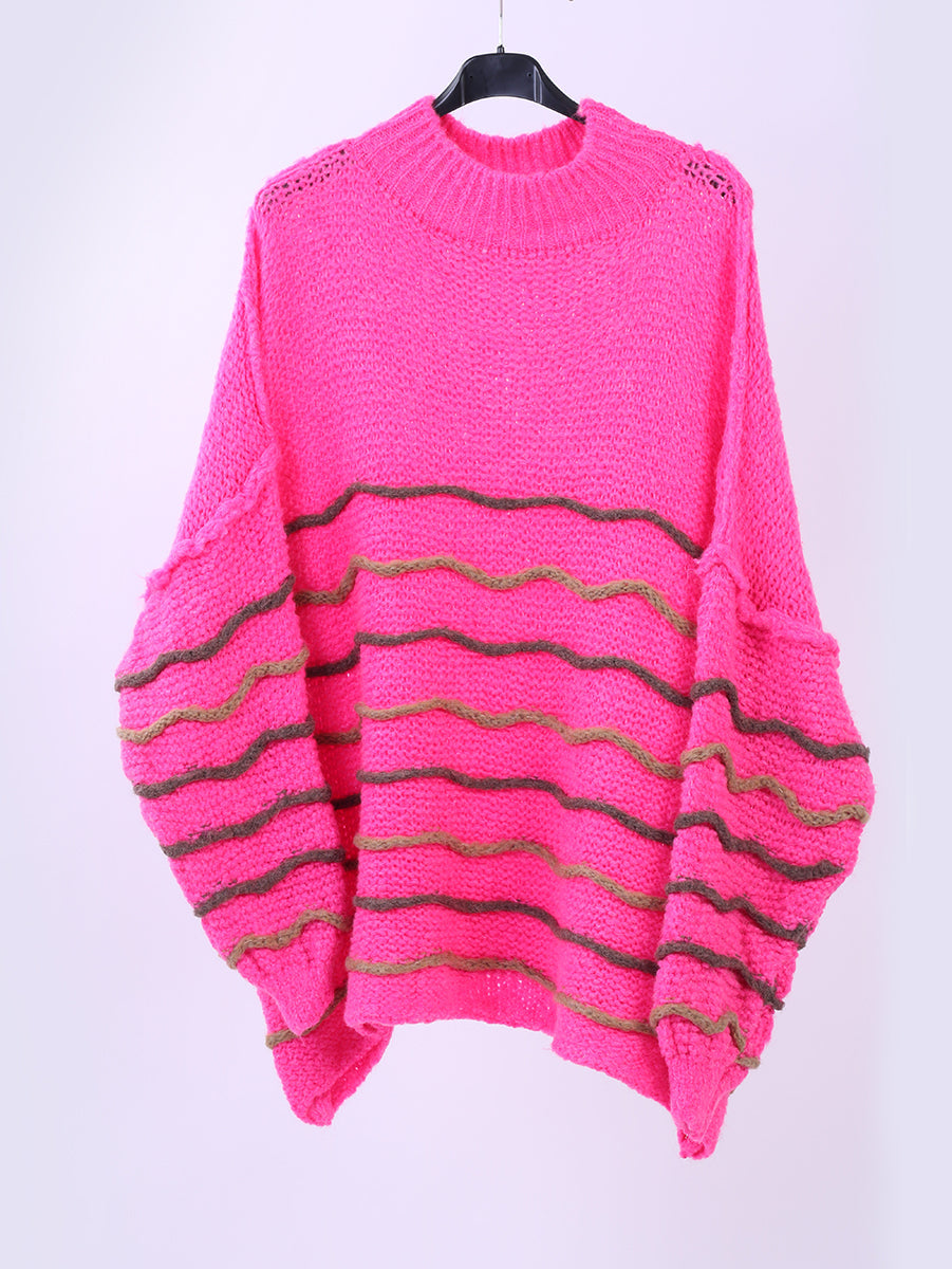 Multi Stripes Knitted Wooly Jumper