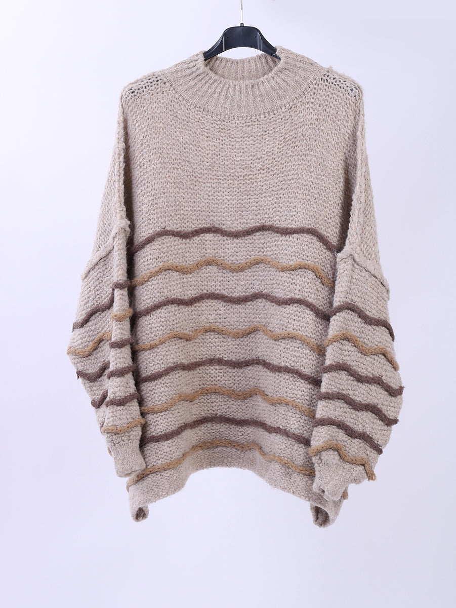 Multi Stripes Knitted Wooly Jumper