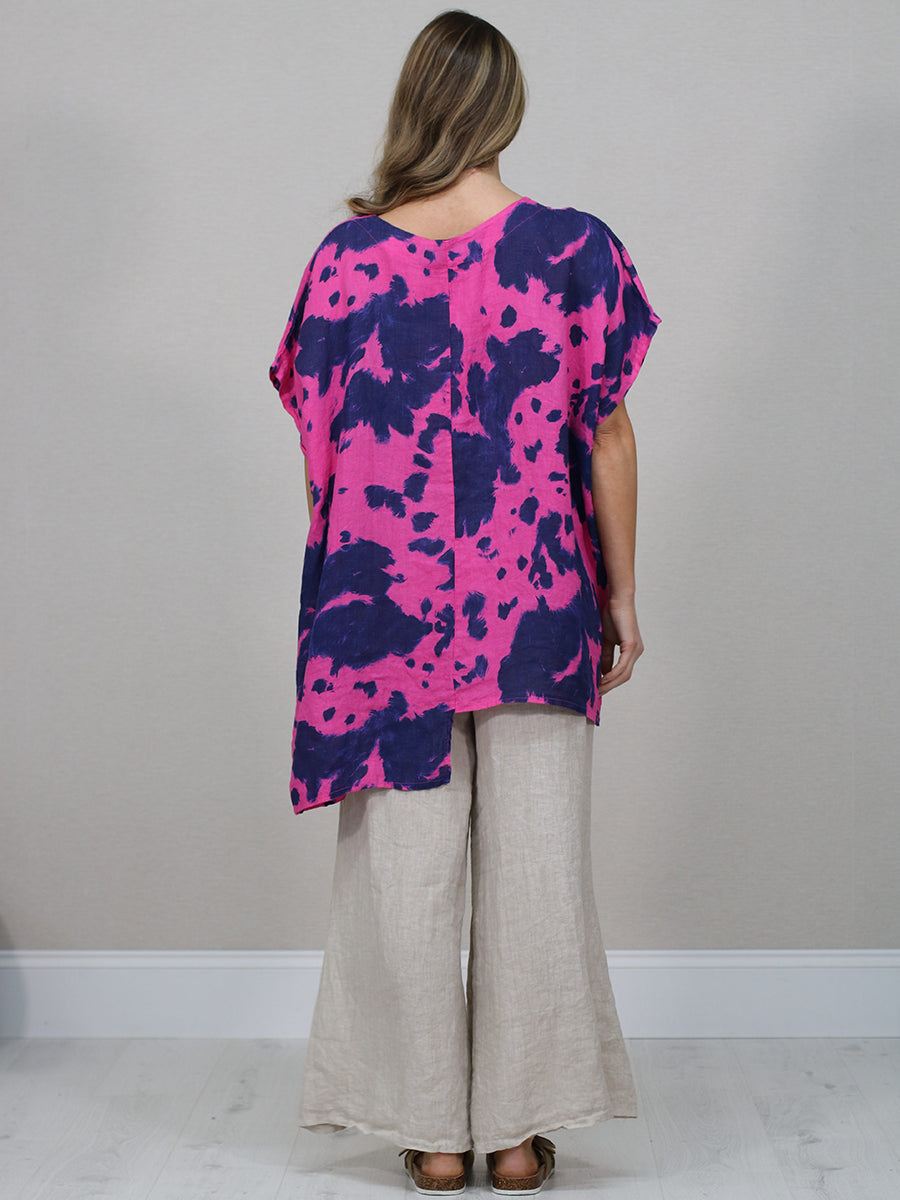 Smoke Print Baggy Linen Tunic