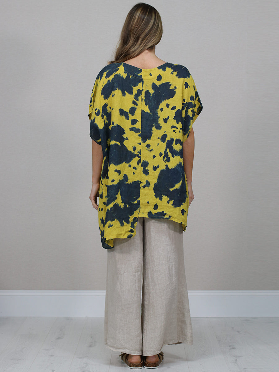 Smoke Print Baggy Linen Tunic
