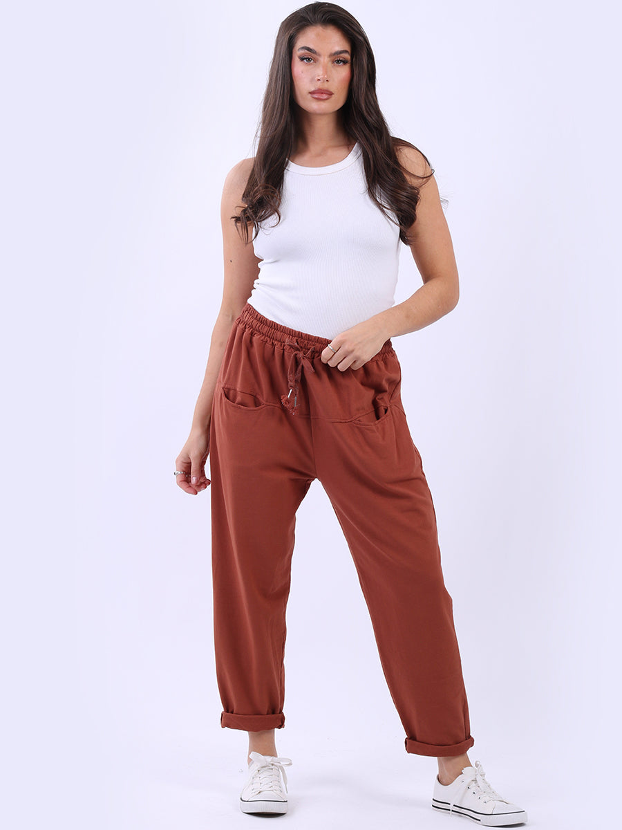 Universal Fit Plain Cotton Slouchy Trouser
