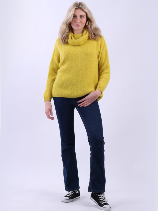 Ladies Crop Boxy Woolen Knit Jumper