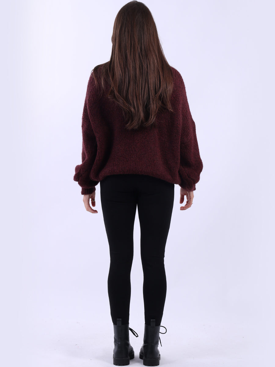 Knotted Crop Knitted Wooly Cardigan