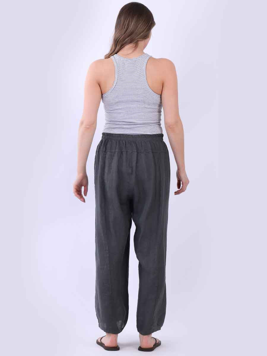 Women Plain Linen Slouchy Trouser