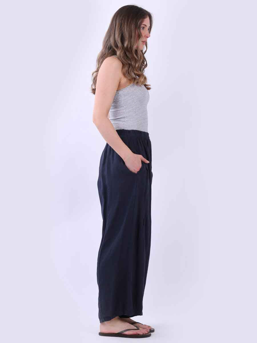 Women Plain Linen Slouchy Trouser