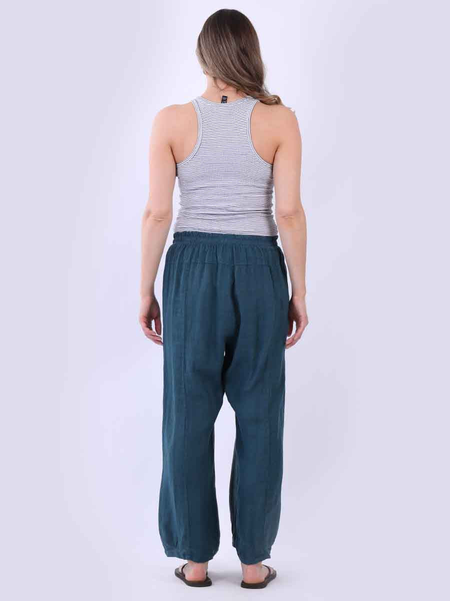 Women Plain Linen Slouchy Trouser
