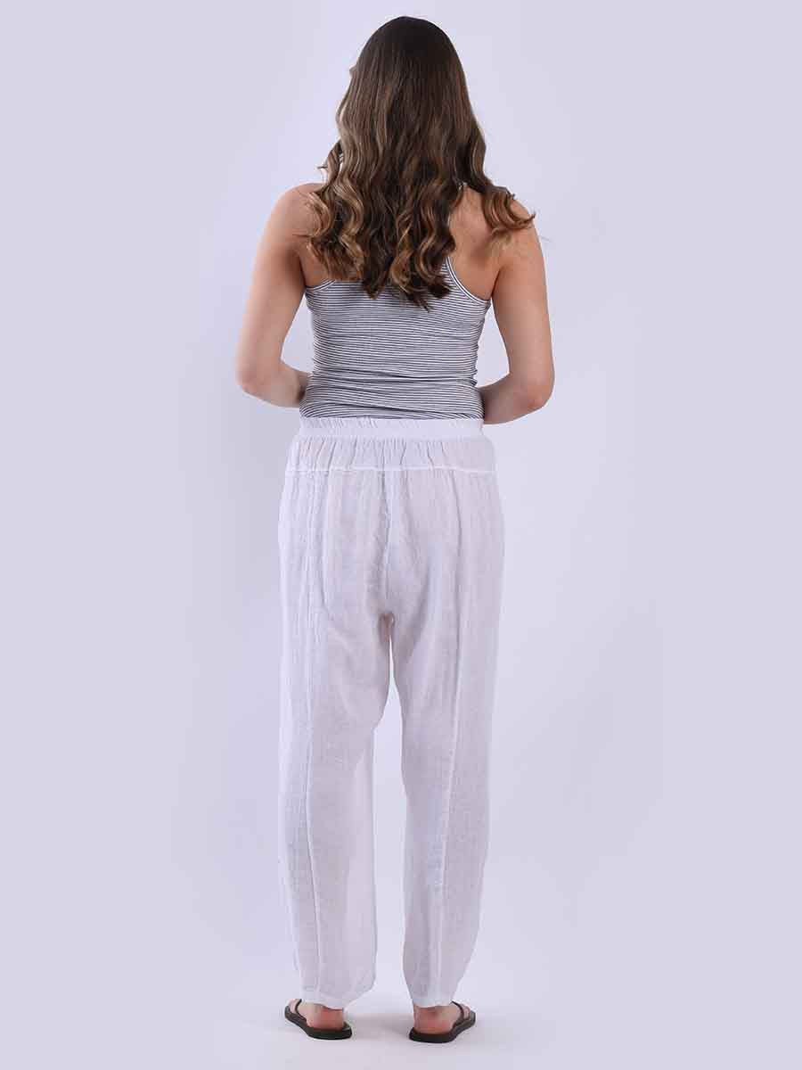 Women Plain Linen Slouchy Trouser