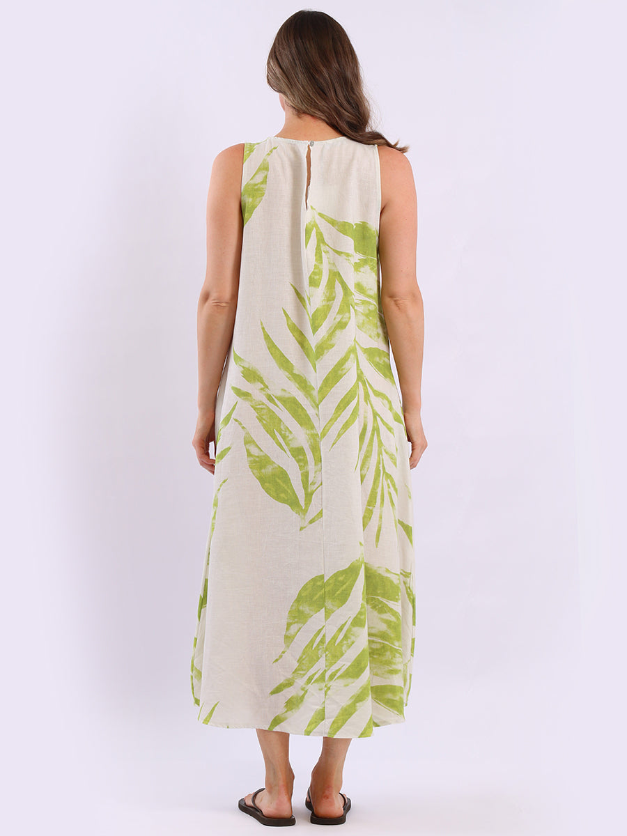 Linen Lagenlook Sleeveless Palm Dress